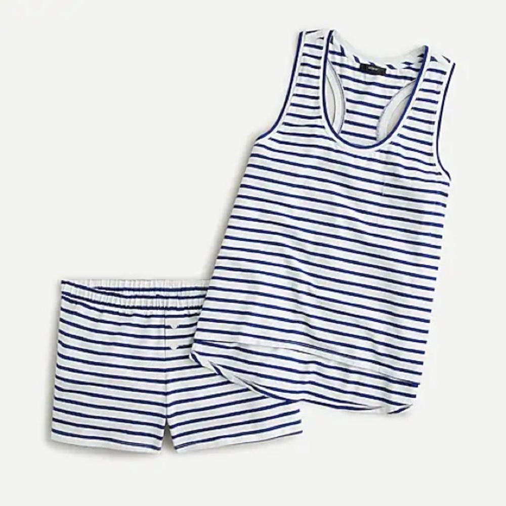J. Crew Dreamy Cotton Pajama Tank Set in Stripe